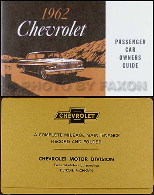 1962 Chevrolet Car Reprint Owner's Manual Package