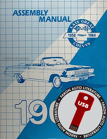 USB 1961-1964 Chevrolet Car Assembly Manual Impala Biscayne Bel Air and Wagons