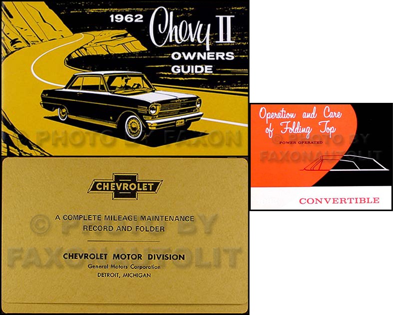 1962 Chevy Nova Convertible Owner's Manual Set