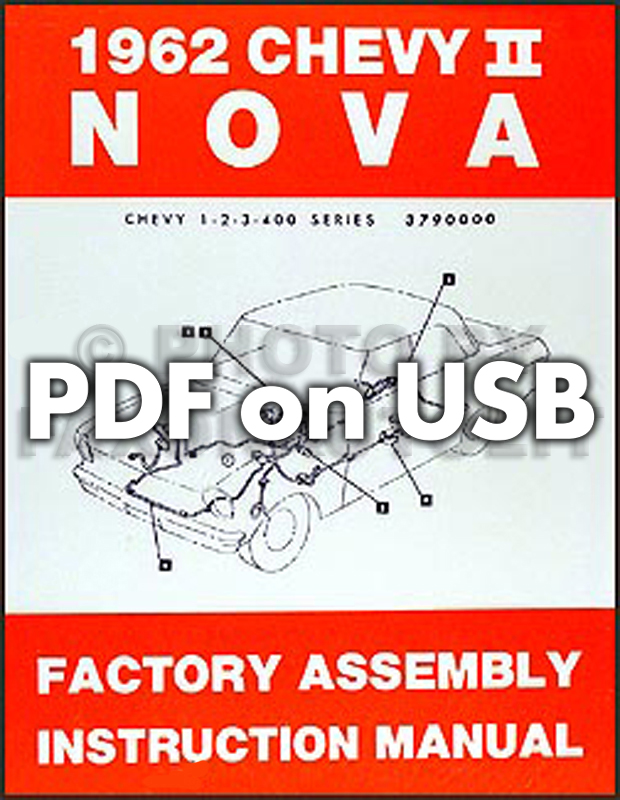 1962-1965 Chevy II and Nova Assembly Manuals on USB