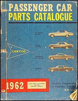 1962 Chryco Car Parts Book Original Canadian