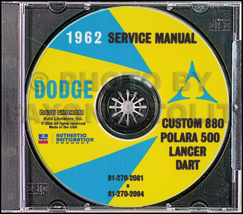 1962 Dodge Car CD Shop Manual All models