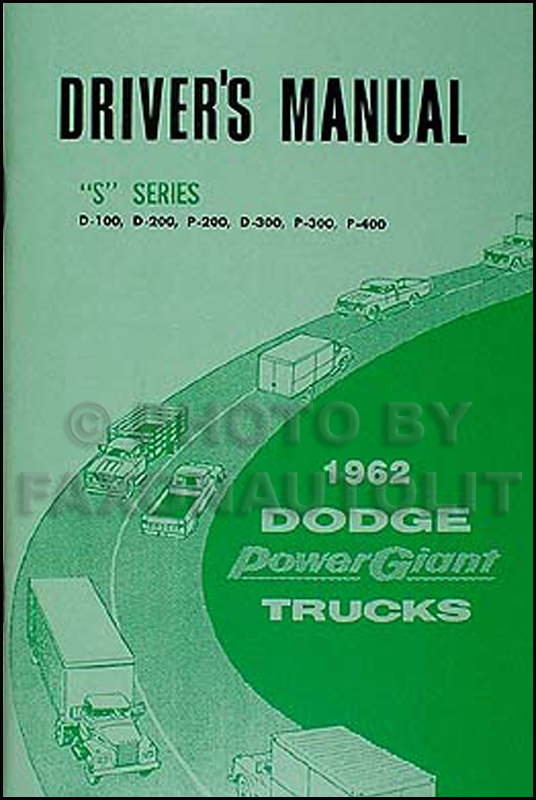 1962 Dodge Pickup Truck Owner's Manual Reprint D100-D300