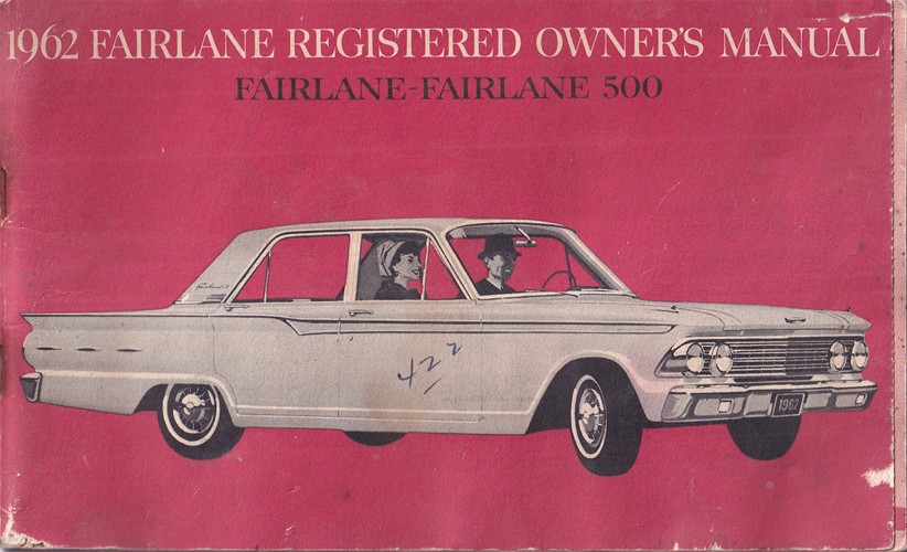 1962 Ford Fairlane Owner's Manual Original