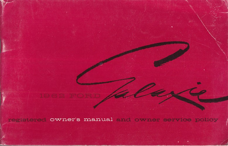 1962 Ford Galaxie Owner's Manual Original Canadian