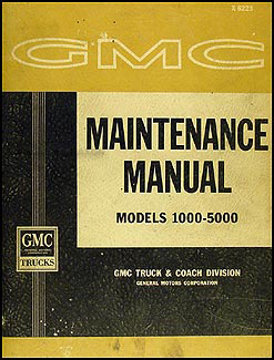 1962 GMC 1000-5000 Repair Manual Original 