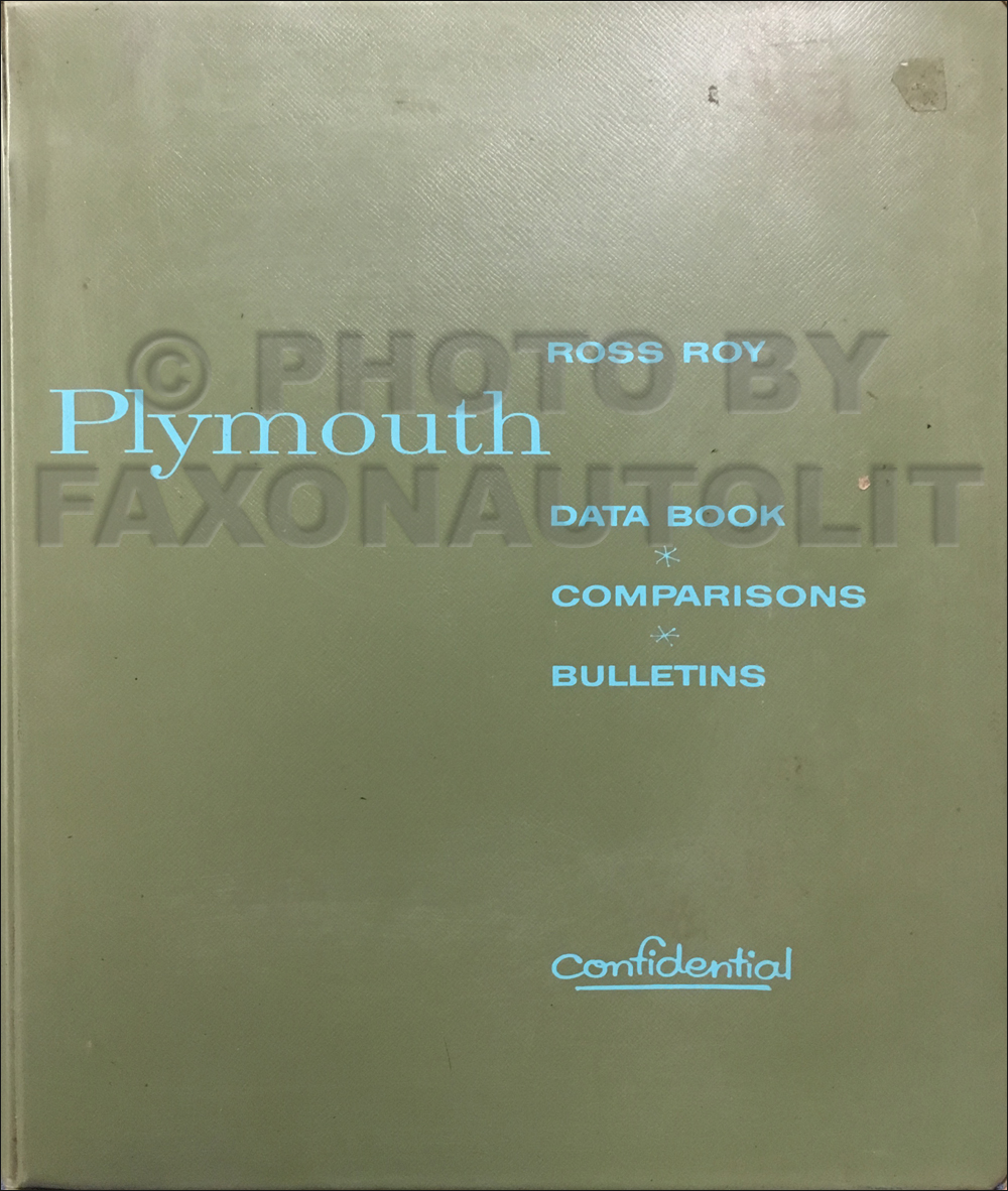 1962 Plymouth Data Book with Color & Upholstery Original