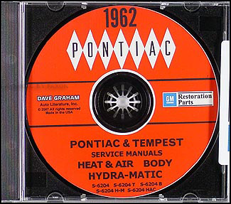 1962 Pontiac CD Shop Manual with Body, Hydra-Matic, &A/C Manuals 