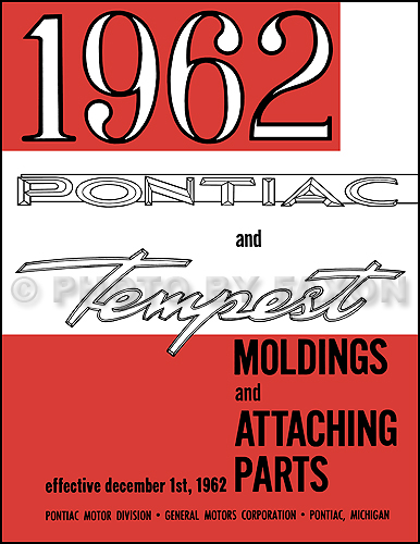 1962 Pontiac Body Molding and Clips Parts Catalog Reprint