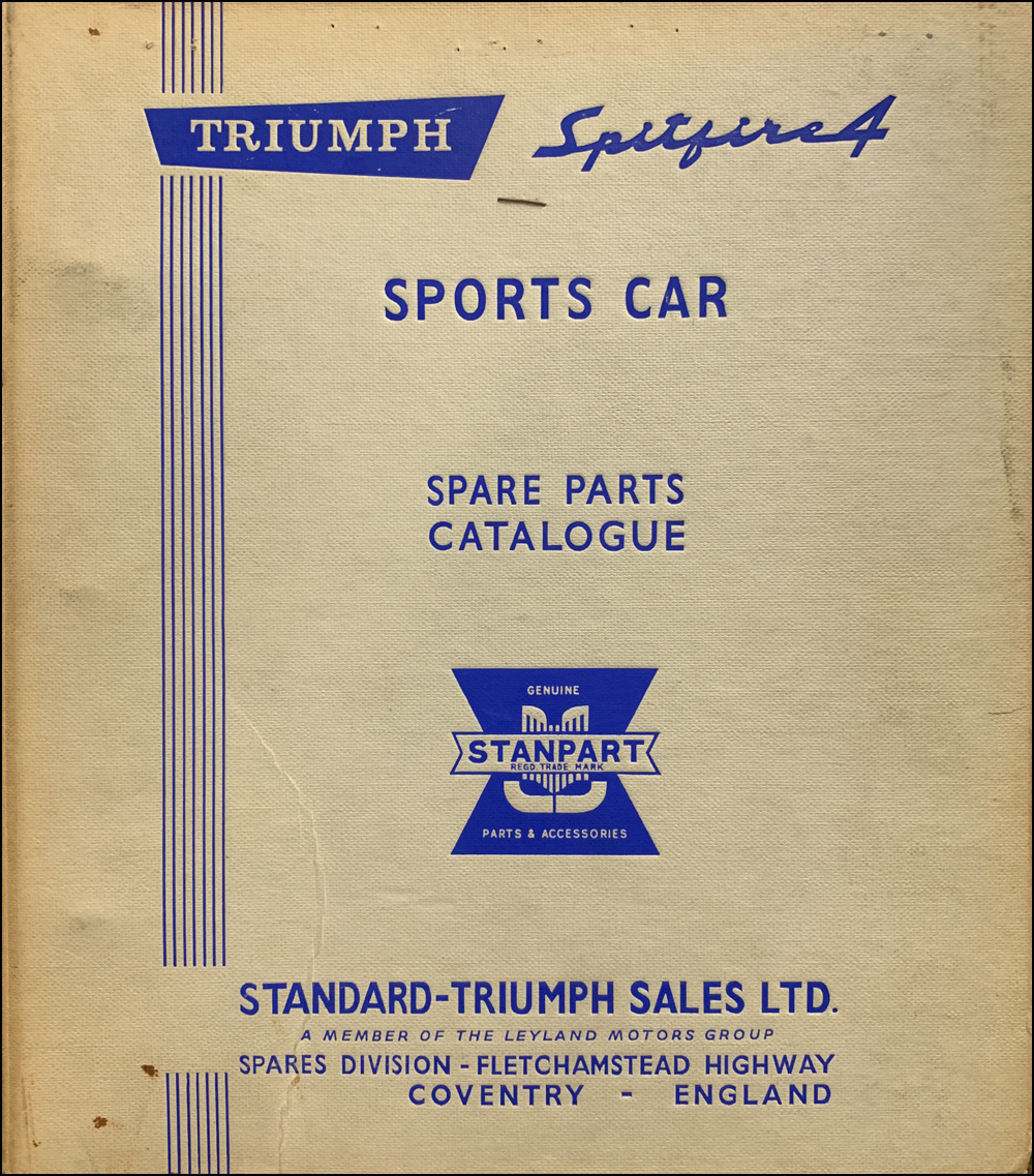 1963-1967 Triumph Spitfire Mark I & II Parts Book Original