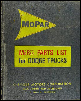1963-1968 Dodge Truck Parts List Original Parts Book
