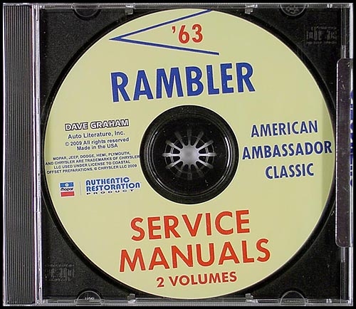 CD-ROM 1963 AMC Rambler Shop Manual Set