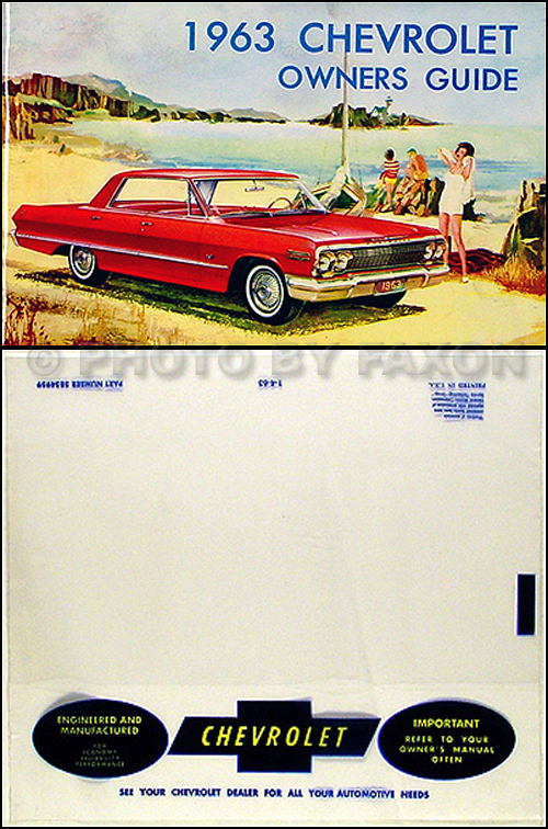 1963 Chevrolet Car Reprint Owner's Manual Package