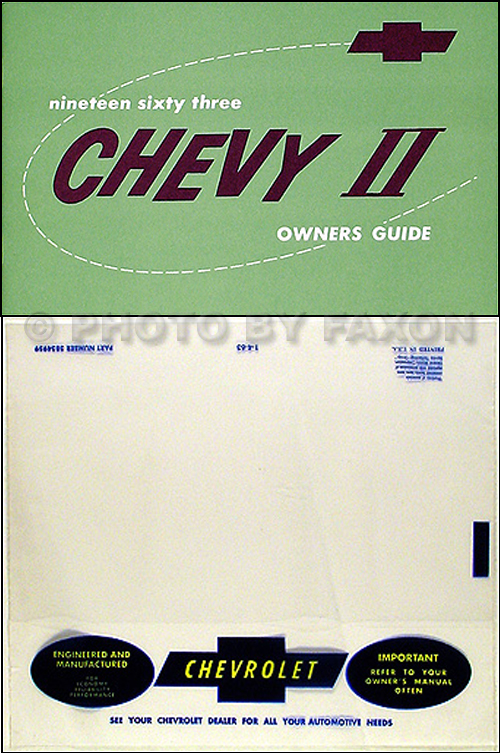 1963 Chevy II, Nova, & SS Reprint Owner's Manual Package