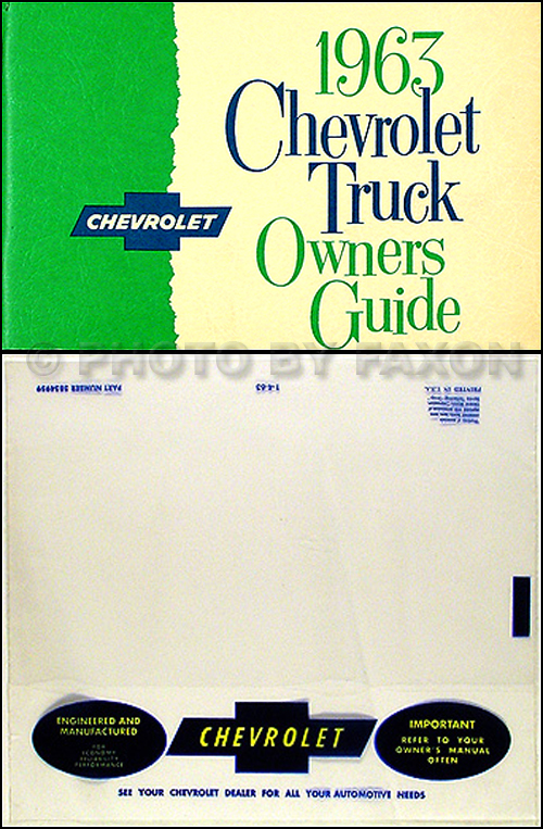1963 Chevrolet Truck Reprint Owner's Manual Package