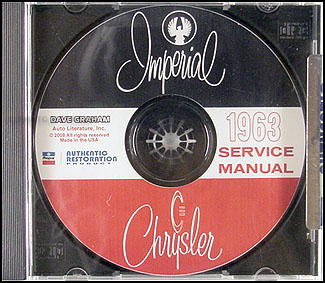 1963 Chrysler Shop Manual on CD for Imperial Newport 300 New Yorker