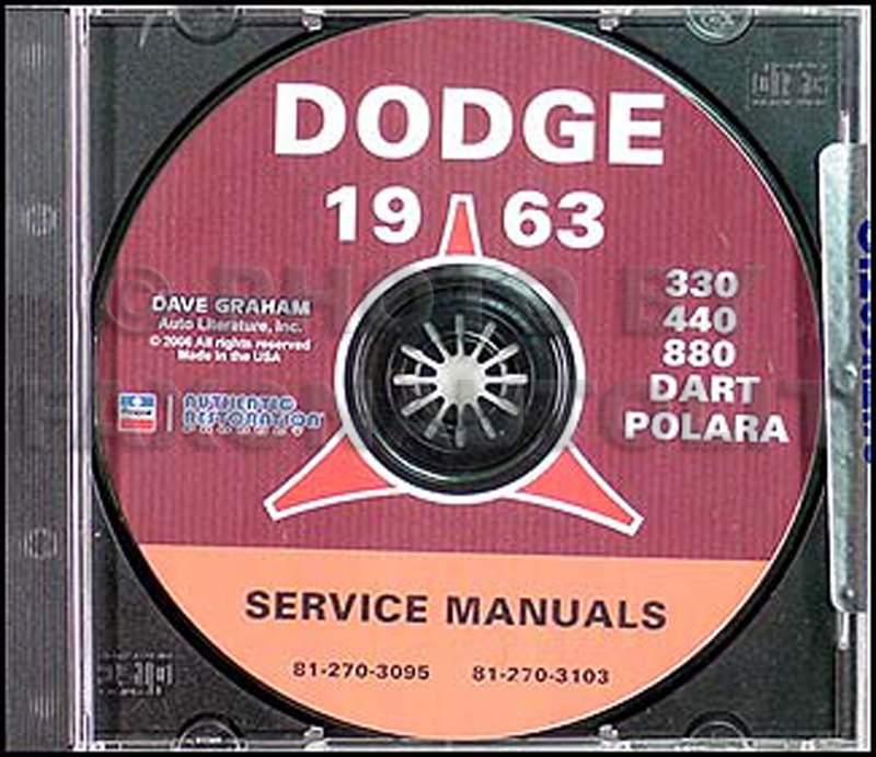 1963 Dodge Car CD Shop Manual for all models
