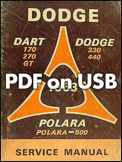 1963 Dodge Car CD Shop Manual for all models