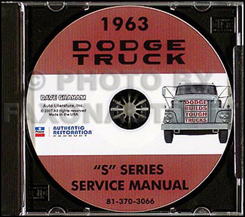 1963 Dodge Truck CD-ROM Shop Manual 