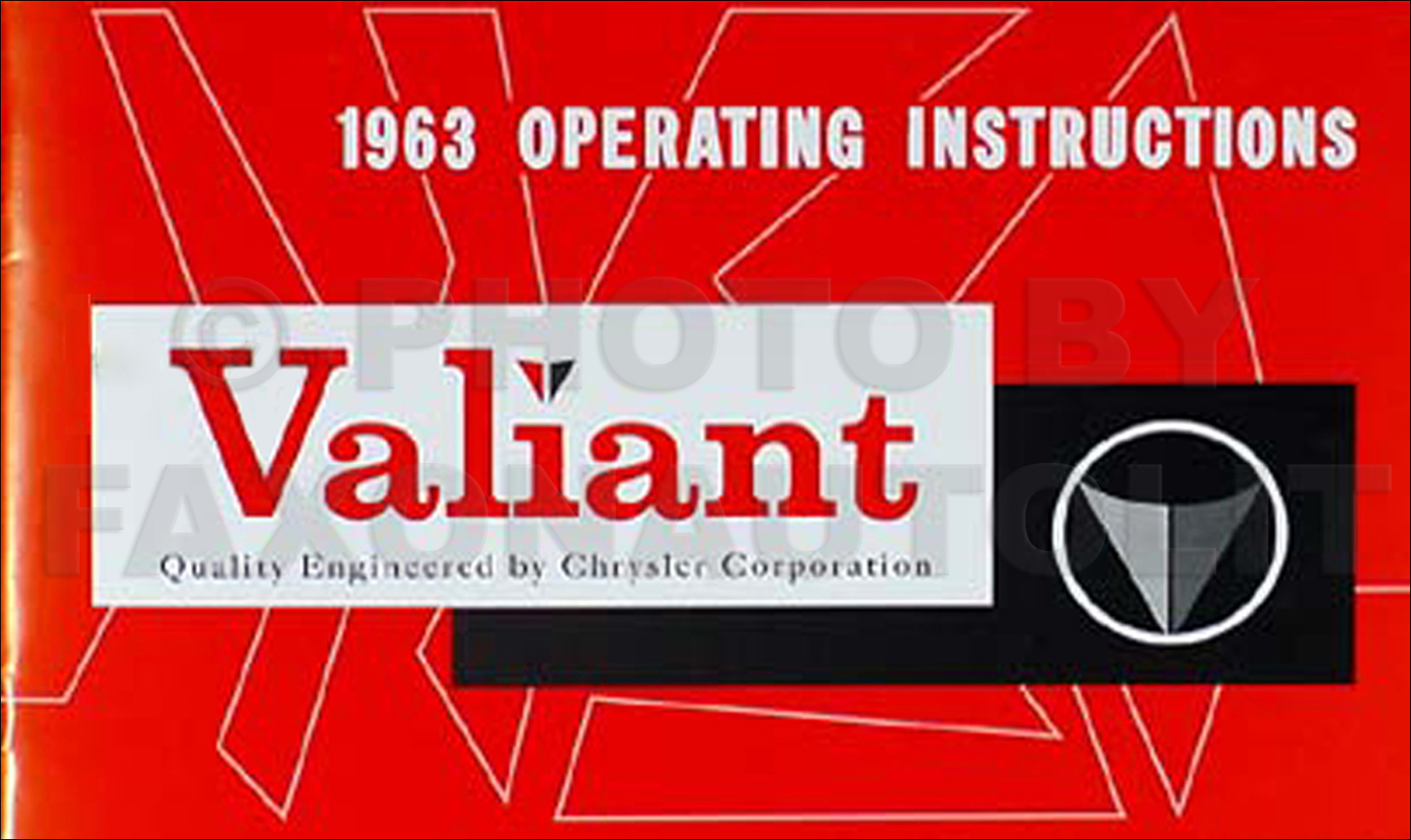 1963 Plymouth Valiant Reprint Owner's Manual