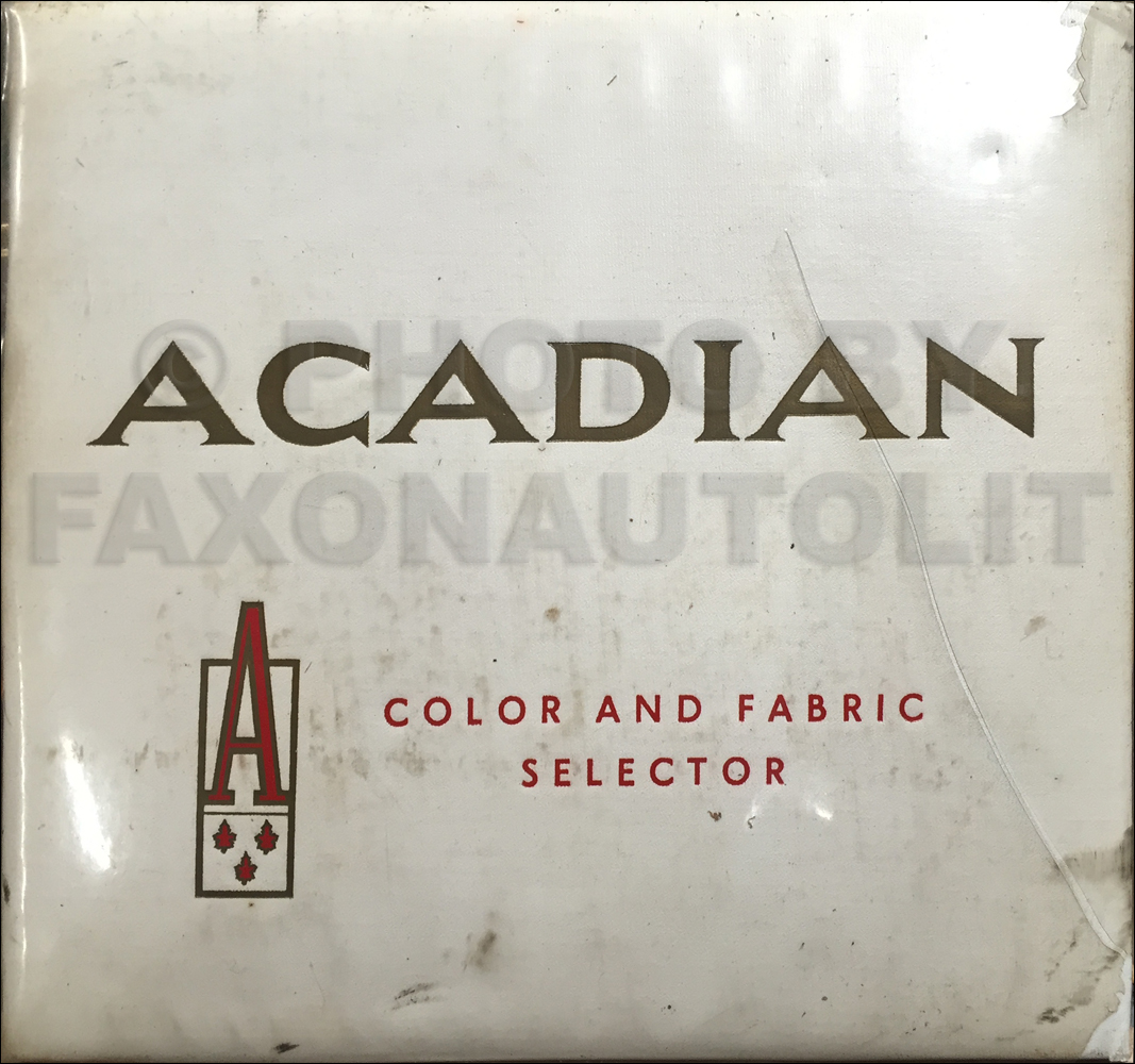 1963 Pontiac Acadian Color & Upholstery Album Original Canadian