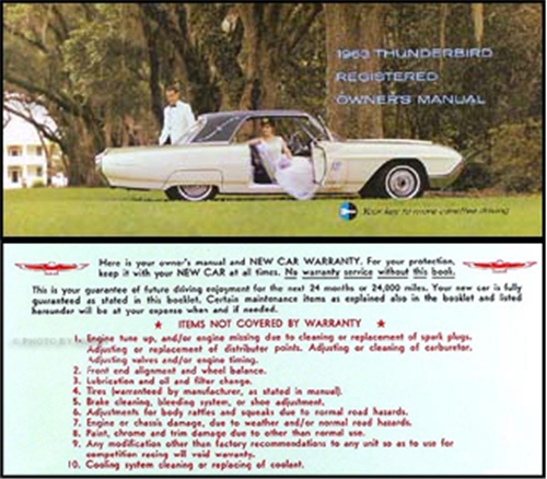 1963 Ford Thunderbird Owner's Manual Reprint