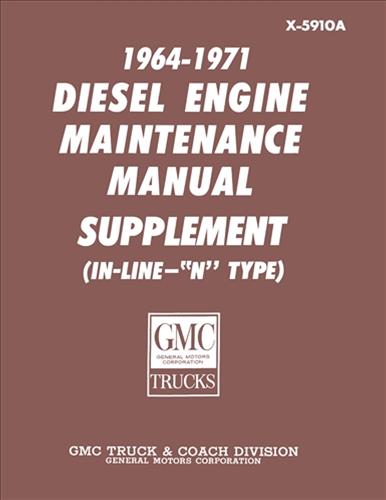 1964-1971 GMC 9500 Series 6-71N and 6-71NE Diesel Repair Shop Manual Supplement Reprint
