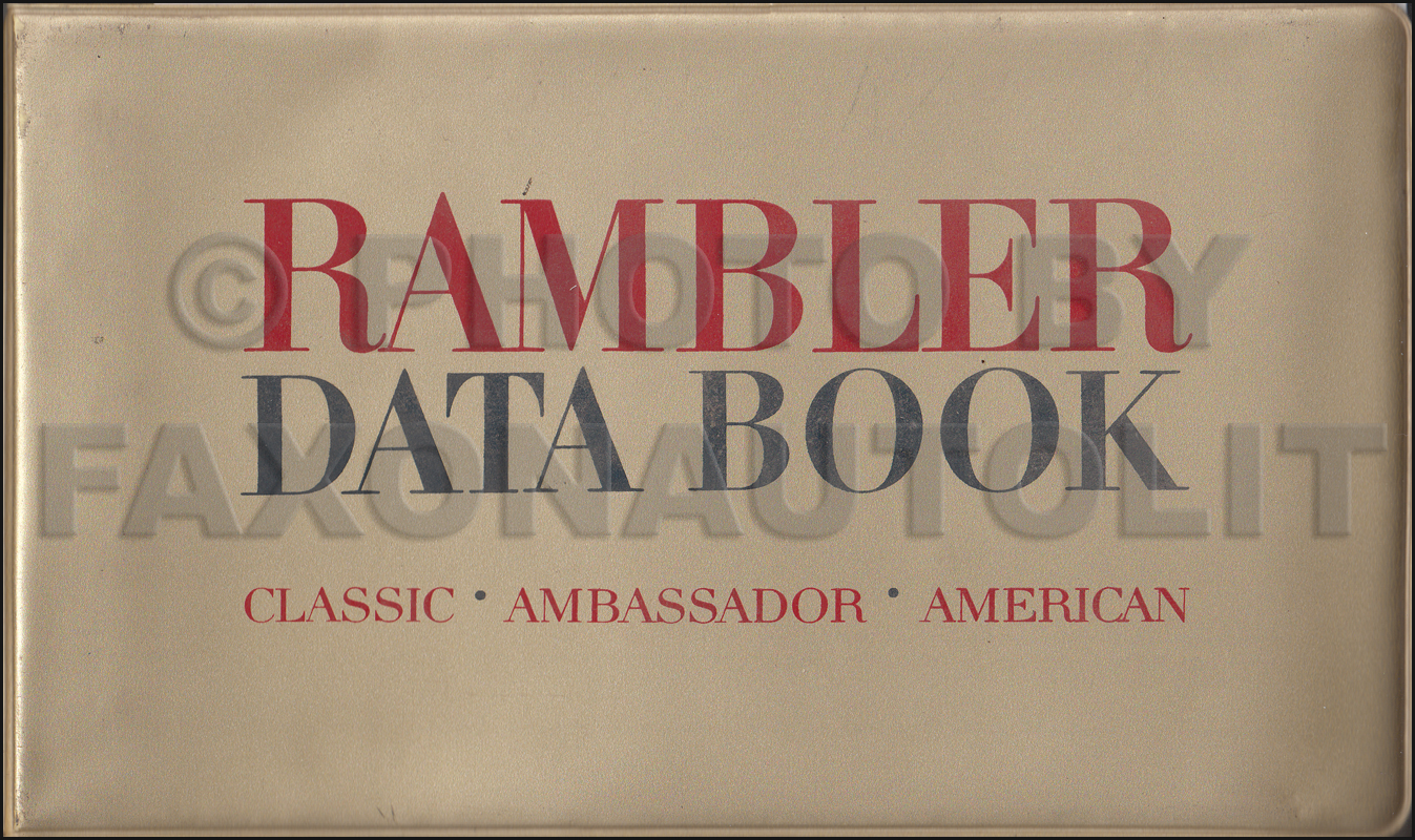 1964 AMC Data Book Original Rambler Classic Ambassador American
