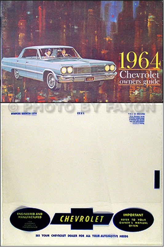 1964 Chevrolet Car Reprint Owner's Manual Package