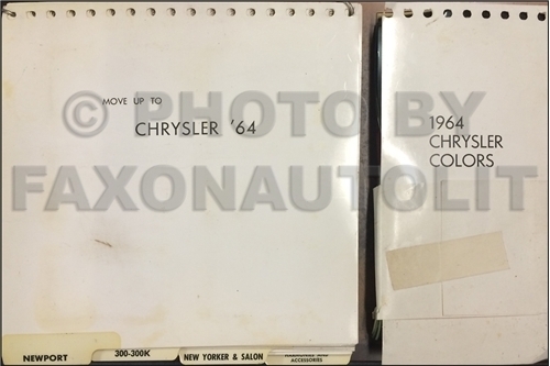 1964 Chrysler Color & Upholstery Dealer Album Original Large