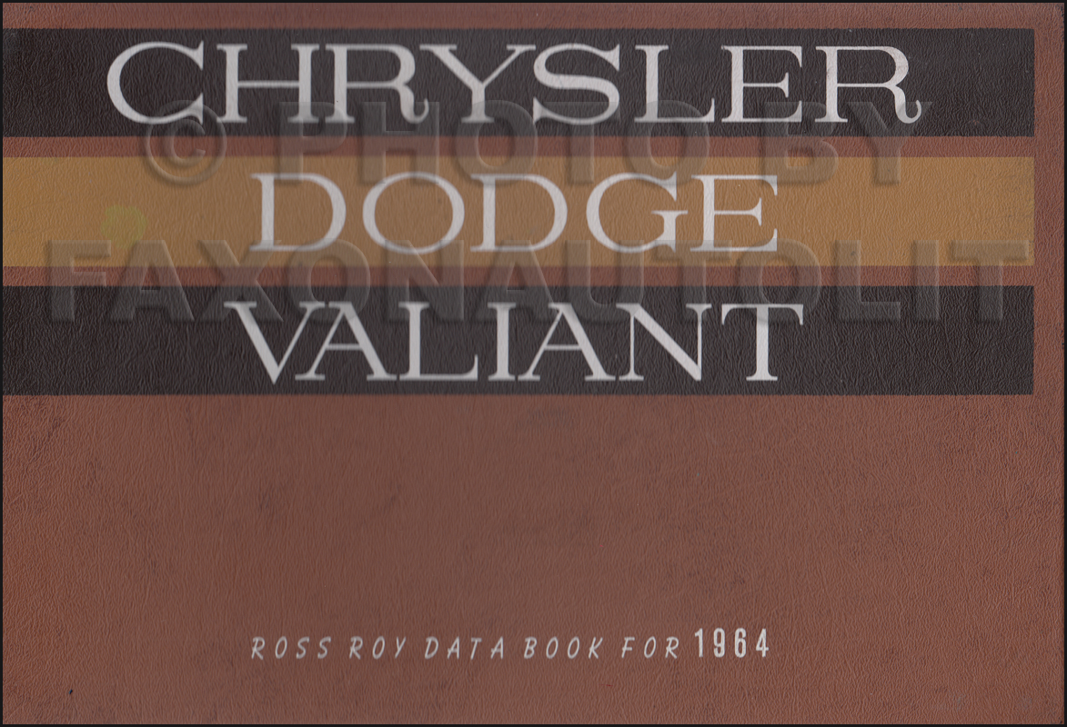 1964 Chrysler Dodge and Valiant Data Book Original Canadian