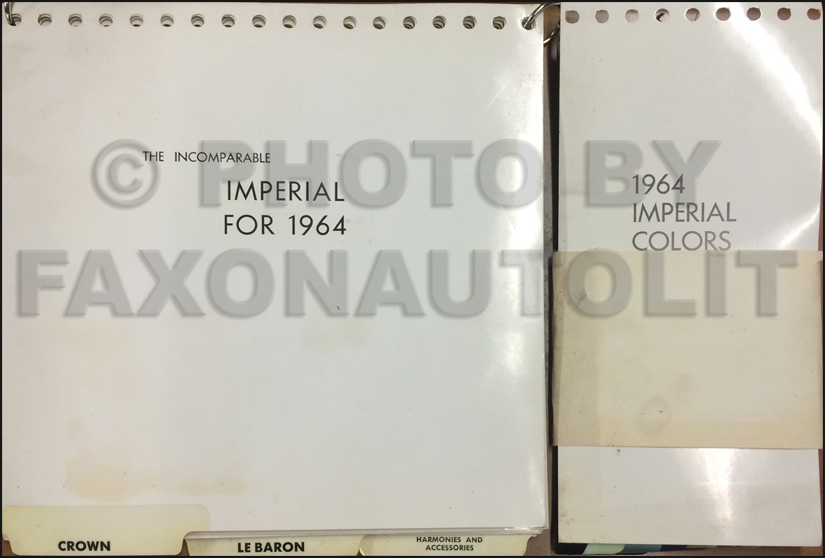 1964 Chrysler Imperial Color & Upholstery Dealer Album Original Large