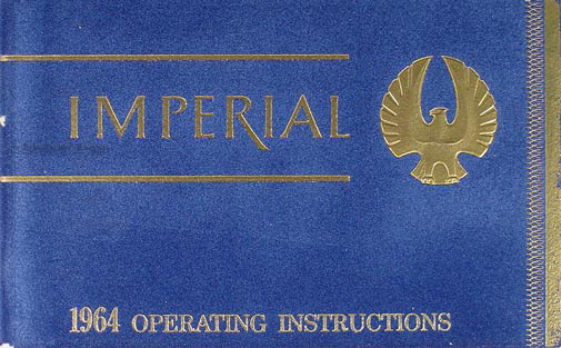 1964 Chrysler Imperial Owners Manual Original