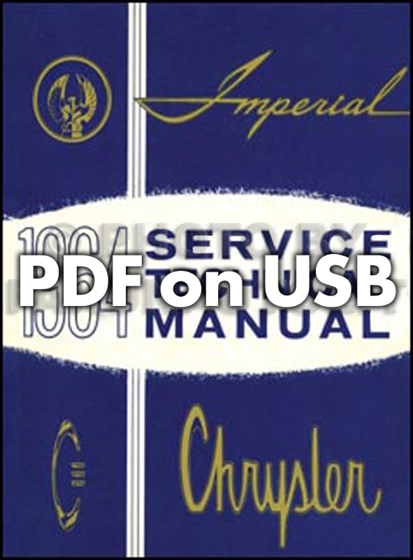 1964 Chrysler Shop Manual CD for Imperial Newport 300 New Yorker