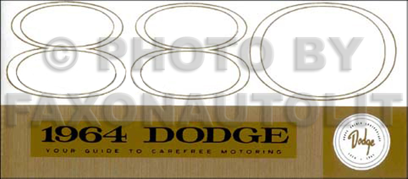 1964 Dodge 880 & Custom 880 Owners Manual Reprint