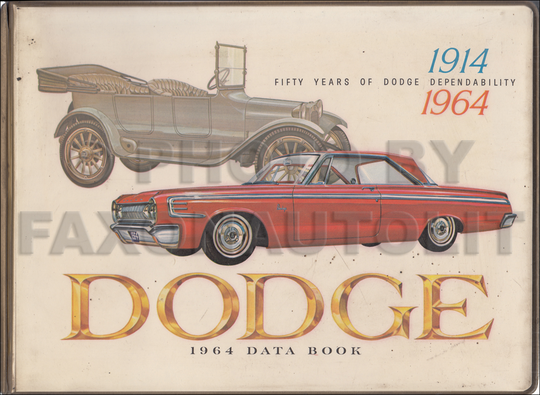 1964 Dodge Data Book with Color & Upholstery Original