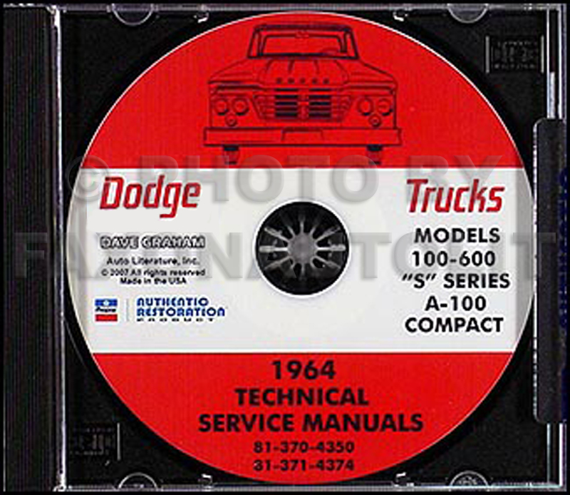 1964 Dodge Truck & 1964-1965 Van CD-ROM Shop Manual 