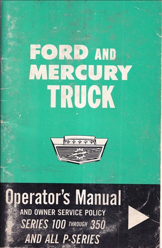 1964 Ford & Mercury F100-250-350 Pickup Owner's Manual Original Canadian