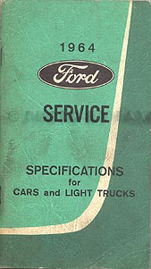 1964 Ford Specifications Manual Original