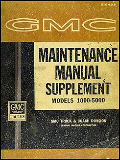 1964 GMC 1000-5000 Shop Manual Original Supplement 