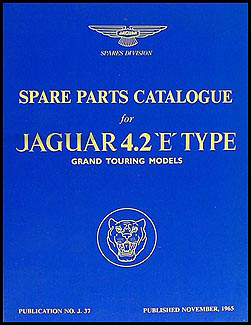 1965-1968 Jaguar XKE Parts Book Reprint