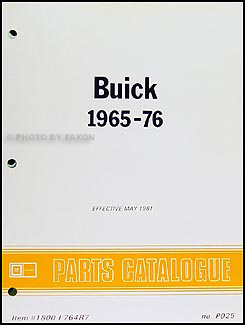 1965-1976 Buick Canadian Parts Catalog Original Le Sabre Wildcat Electra/225 Riviera