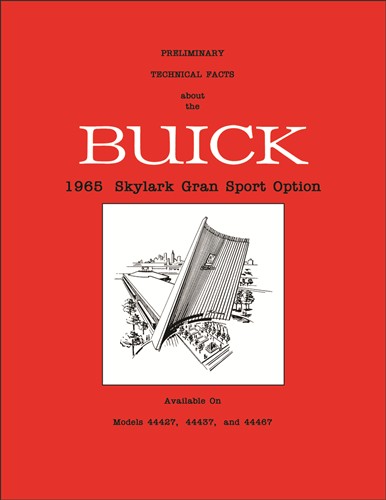1965 Buick Skylark Gran Sport Shop Manual Original Supplement