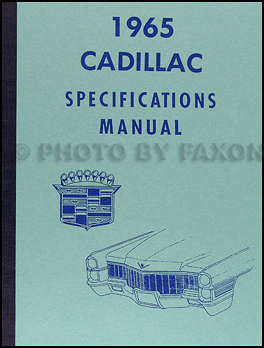 1965 Cadillac Optional Specifications Book Reprint