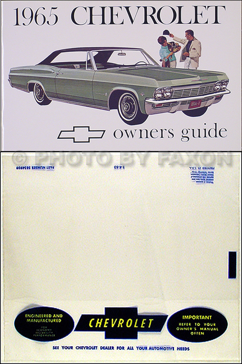 1965 Owner Manual Reprint Package Impala, SS Caprice Bel Air Biscayne