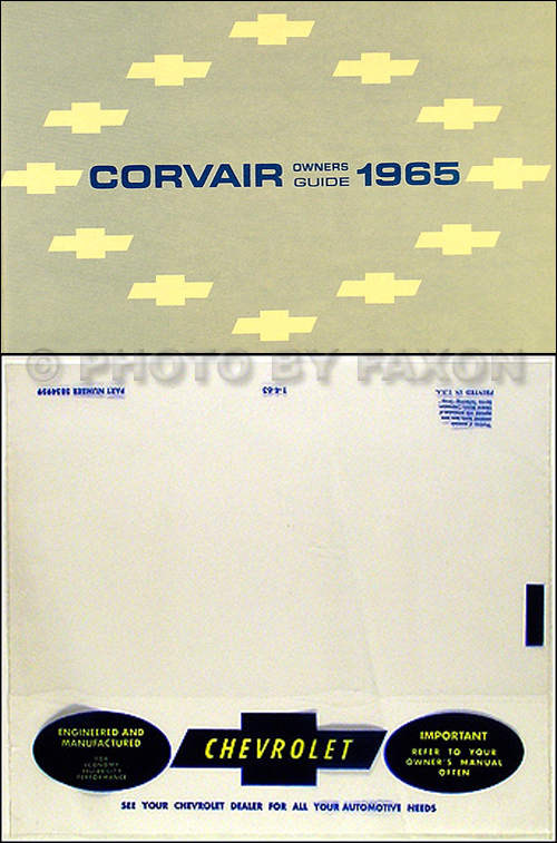 1965 Corvair, Monza, Corsa & Greenbrier Owner Manual Package Reprint