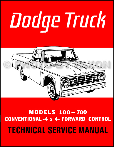 1965 Dodge 100-700 Pickup & Truck Repair Manual Reprint 
