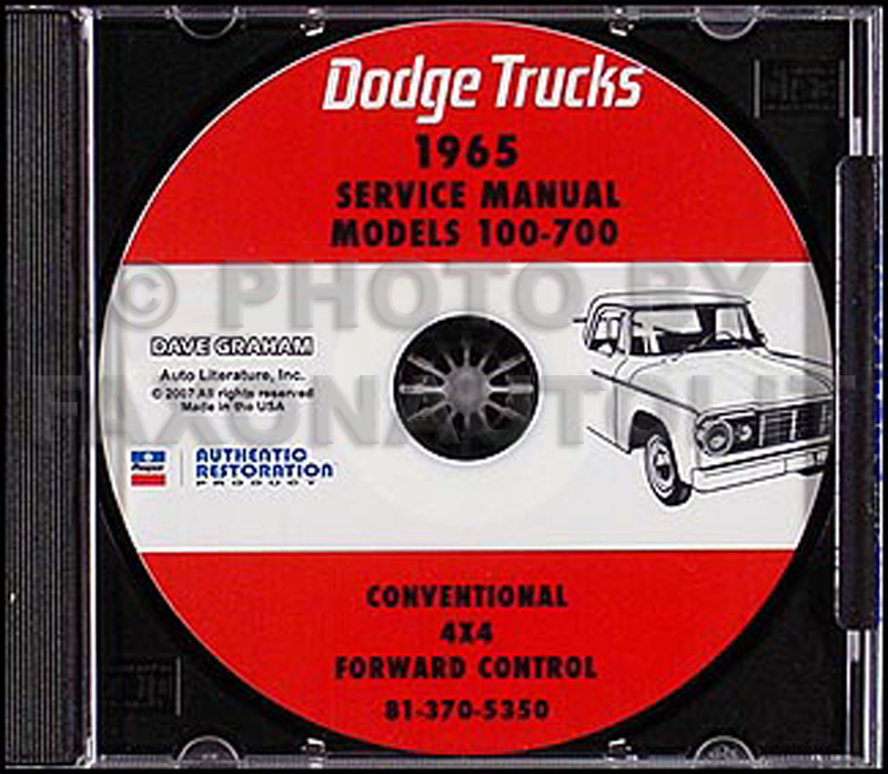 1965 Dodge Truck CD-ROM Shop Manual 