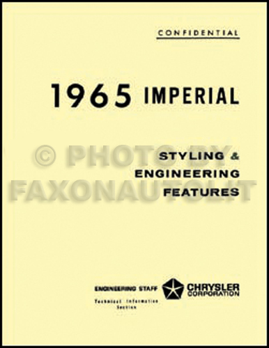 1965 Imperial Styling & Engineering Features Manual Reprint