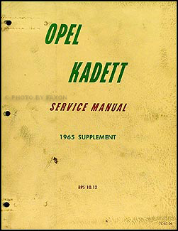 1965 Opel Kadett Repair Manual Original Supplement